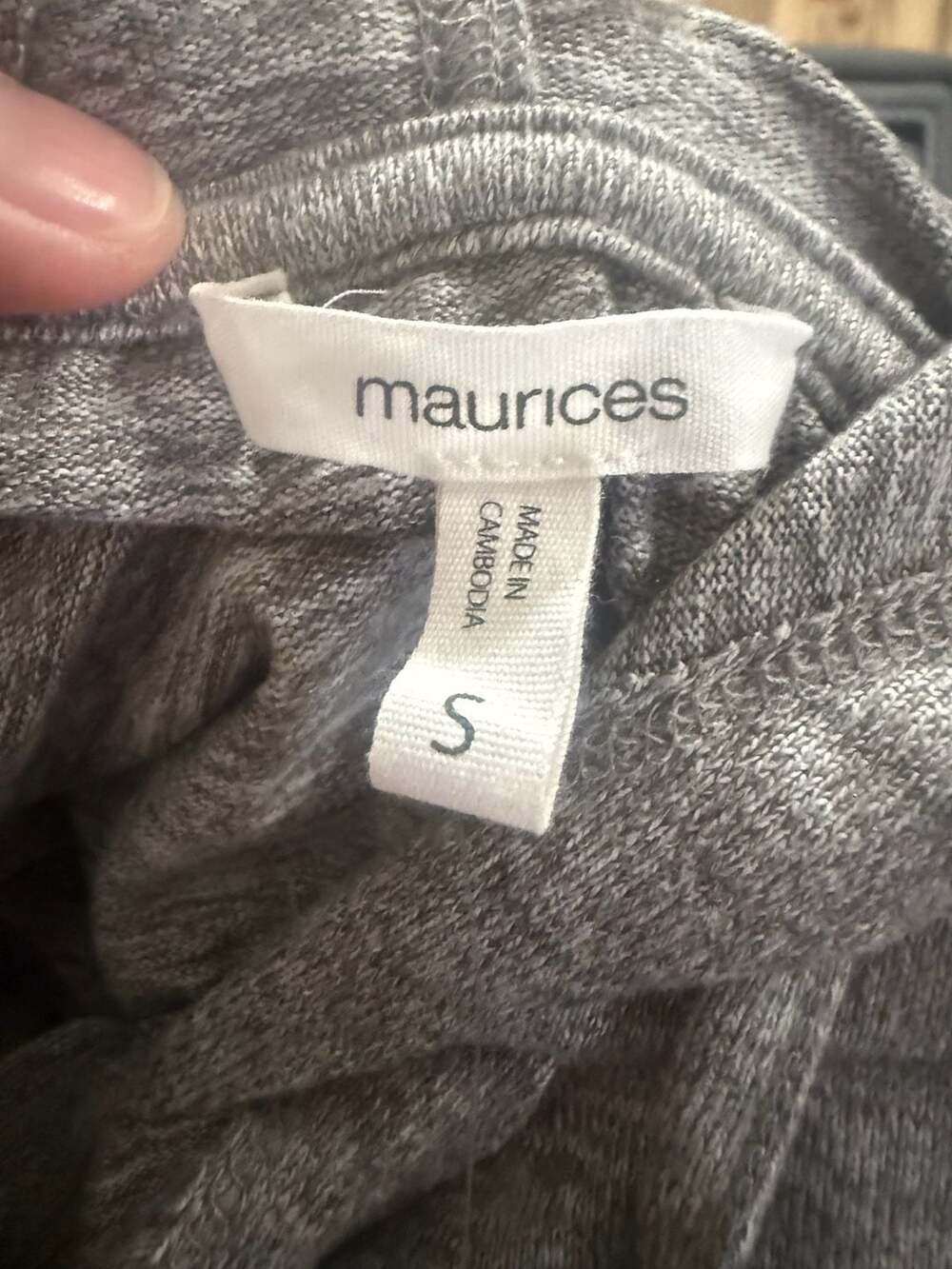 Maurices Haven Love Heart Patch Hoodie Gray Pink - Picture 5 of 6
